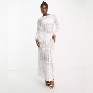 NWT ASOS Pieces Sheer Lace Bridal Maxi Dress Size XXL